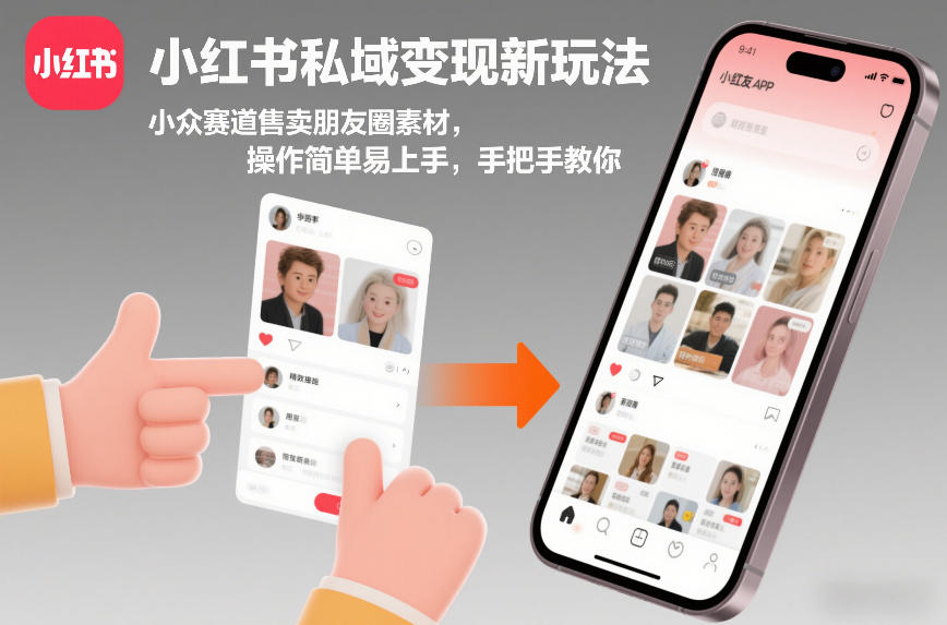 小红书私域变现新玩法，小众赛道售卖朋友圈素材，操作简单易上手，手把手教你-优品网赚资源库