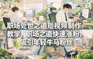 职场处世之道短视频制作教学，职场之道快速涨粉，吸引年轻牛马粉丝-优品网赚资源库