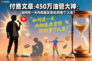 付费文章：450万油管大神：如何在一天内彻底改变你的整个人生？-优品网赚资源库