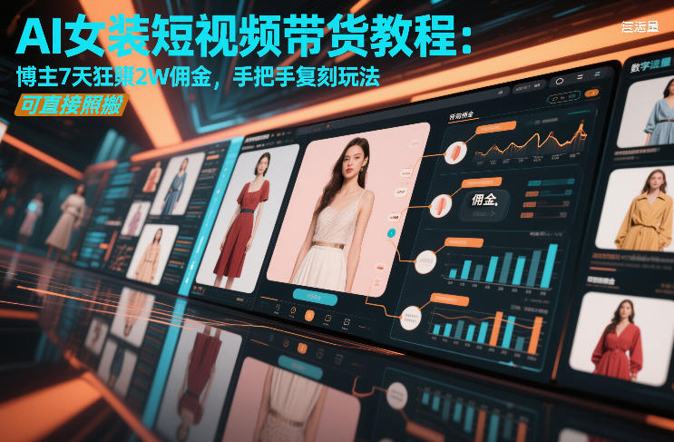AI女装短视频带货教程：博主7天狂賺2W佣金，手把手复刻玩法，可直接照搬-优品网赚资源库