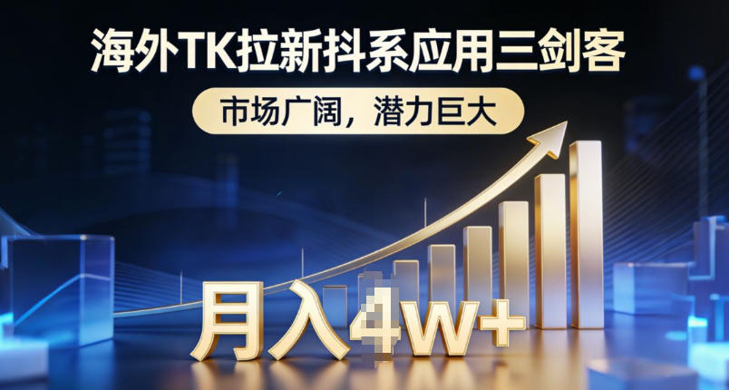 海外TK拉新抖系应用三剑客,市场广阔,潜力巨大,月入1w+-优品网赚资源库