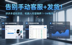 告别手动客服+发货!拼多多虚拟项目,机器人托管稳賺1-5W每月【揭秘】-优品网赚资源库