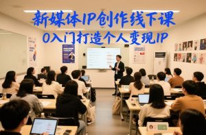 新媒体IP创作线下课,0入门打造个人变现IP-优品网赚资源库