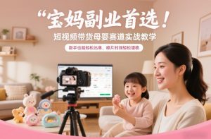 宝妈副业首选!短视频带货母婴赛道实战教学,新手也能轻松出单,碎片时间轻松增收-优品网赚资源库