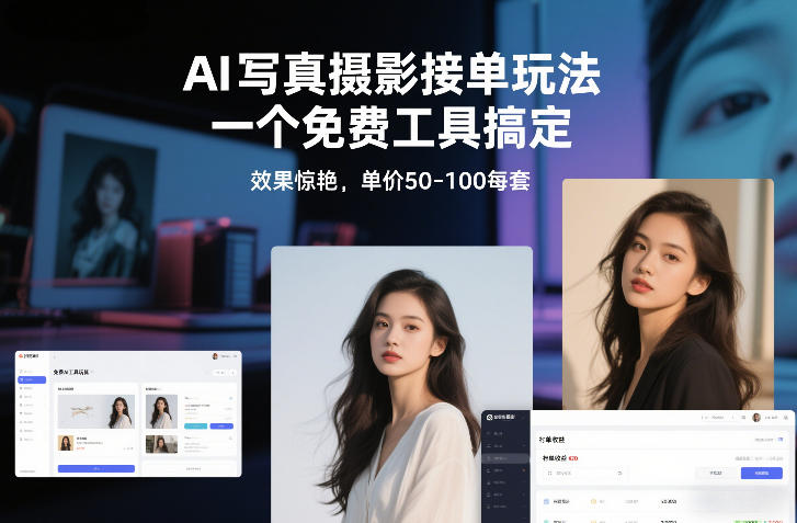 AI写真摄影接单玩法,一个免费工具搞定,效果惊艳,单价50-100每套-优品网赚资源库