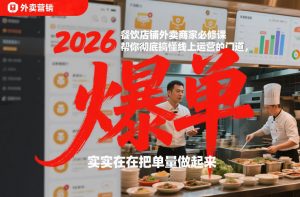 2026餐饮店铺外卖商家必修课,帮你彻底搞懂线上运营的门道,实实在在把单量做起来-优品网赚资源库