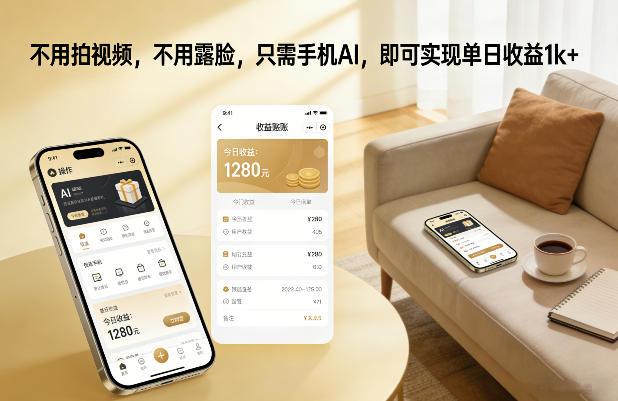 不用拍视频,不用露脸,只需手机AI,即可实现单日收益1k+【揭秘】-优品网赚资源库