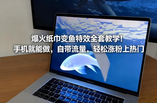 爆火纸巾变鱼特效全套教学!手机就能做,自带流量,轻松涨粉上热门-优品网赚资源库