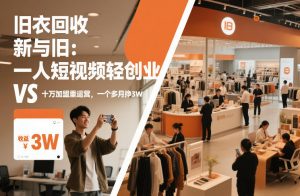 旧衣回收“新”与“旧”：一人短视频轻创业，VS十万加盟重运营，一个多月挣3W【揭秘】-优品网赚资源库