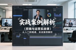 剪辑与运营实战课,从入门到精通,实战案例解析(更新2026)-优品网赚资源库