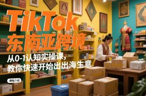 TikTok东南亚跨境从0-1认知实操课，教你快速开始出海生意-优品网赚资源库