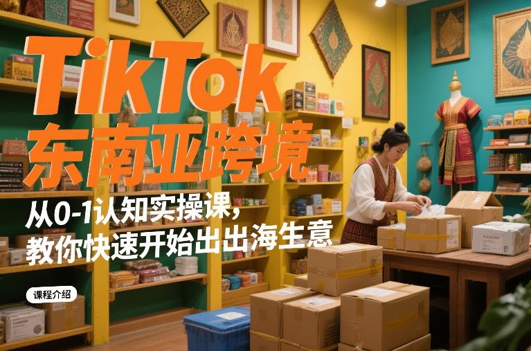 TikTok东南亚跨境从0-1认知实操课,教你快速开始出海生意-优品网赚资源库