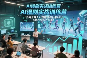 AI漫剧实战训练营，3D商业真人AI短剧漫剧引爆2026，流量红利期已至，入场正当时-优品网赚资源库