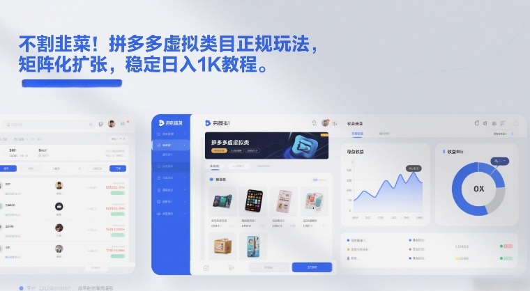 不割韭菜！拼多多虚拟类目正规玩法，矩阵化扩张，稳定日入1K教程【揭秘】-优品网赚资源库