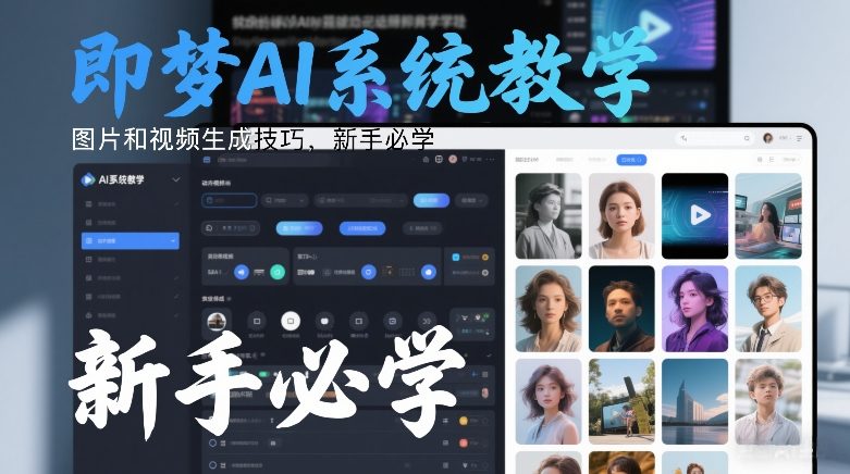 即梦AI系统教学，图片和视频生成技巧，新手必学-优品网赚资源库