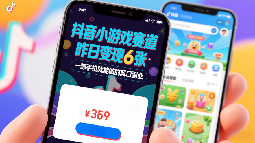 抖音小游戏赛道，昨日变现600+，零基础一部手机就能做的风口副业【揭秘】-优品网赚资源库