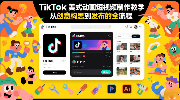 TikTok美式动画短视频制作教学,从创意构思到发布的全流程-优品网赚资源库