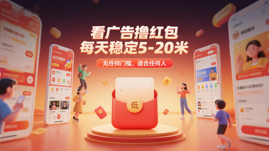 看广告撸红包，每天稳定5-20米，无任何门槛，适合任何人-优品网赚资源库