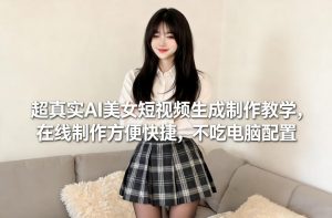 超真实AI美女短视频生成制作教学,在线制作方便快捷,不吃电脑配置,快速起号涨粉-优品网赚资源库