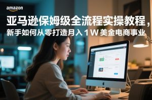 亚马逊保姆级全流程实操教程，新手如何从零打造月入1W美金电商事业-优品网赚资源库