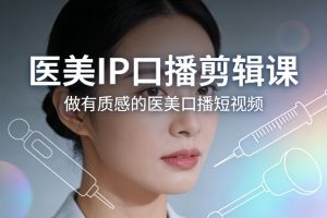 医美IP口播剪辑课,做有质感的医美口播短视频-优品网赚资源库