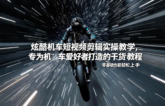 炫酷机车短视频剪辑实操教学，专为机车爱好者打造的干货教程，零基础也能轻松上手-优品网赚资源库