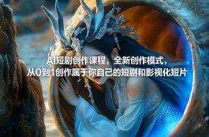 AI短剧创作课程，全新创作模式，从0到1创作属于你自己的短剧和影视化短片-优品网赚资源库