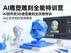 AI雕塑雕刻全能特训营,AI创作到3D造型雕刻全流程特训,AI让艺术创作变得简单-优品网赚资源库