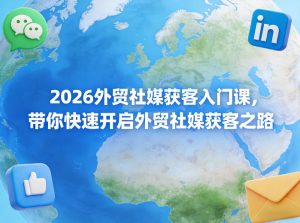 2026外贸社媒获客入门课，带你快速开启外贸社媒获客之路-优品网赚资源库