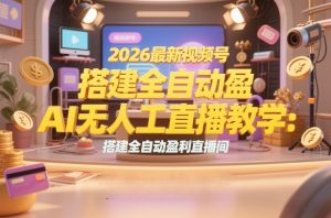 2026最新视频号AI无人直播教学：搭建全自动盈利直播间，低成本开启副业变现-优品网赚资源库