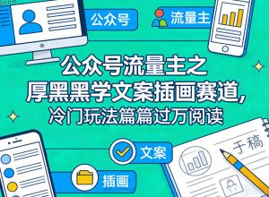 公众号流量主之厚黑学文案插画赛道，冷门玩法篇篇过万阅读-优品网赚资源库