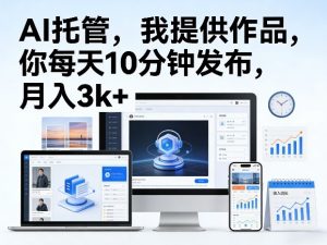 公众号AI托管，我提供作品，你每天10分钟发布，月入3k+【揭秘】-优品网赚资源库