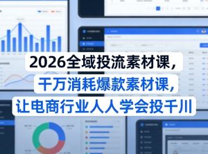 2026全域投流素材课，干万消耗爆款素材课，让电商行业人人学会投千川-优品网赚资源库