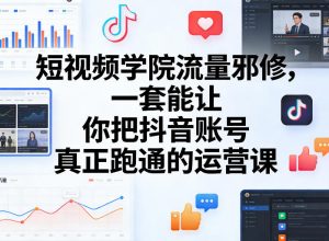 短视频学院流量邪修,一套能让你把抖音账号真正跑通的运营课-优品网赚资源库