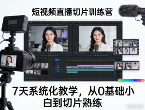 短视频直播切片训练营，7天系统化教学，从0基础小白到切片熟练-优品网赚资源库