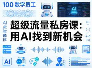 你的AI数字员工100个智能体，超级流量私房课，用AI找到新机会-优品网赚资源库