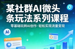 某社群的AI微头条玩法系列课程，零基础玩转AI创作，轻松实现流量变现-优品网赚资源库