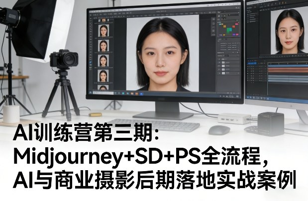 AI训练营第三期：Midjourney+SD+PS全流程，AI与商业摄影后期落地实战案例-优品网赚资源库
