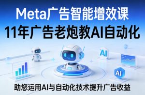Meta广告智能增效课,11年广告老炮教AI自动化,助您运用AI与自动化技术提升广告收益-优品网赚资源库