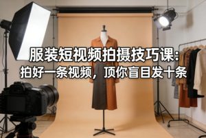 服装短视频拍摄技巧课:拍好一条视频,顶你盲目发十条-优品网赚资源库