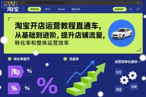 淘宝开店运营教程直通车,从基础到进阶,提升店铺流量,转化率和整体运营效率(更新26年3月)-优品网赚资源库