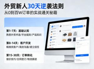 外贸新人30天逆袭法则，教你从0到百W订单的实战通关秘籍-优品网赚资源库
