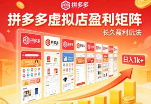 实测可落地！拼多多虚拟店长久盈利玩法，矩阵放大收益，日入1k+不难【揭秘】-优品网赚资源库