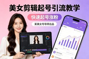 某美女号导师出品：美女剪辑起号引流教学，快速起号涨粉-优品网赚资源库