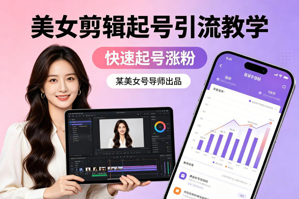 某美女号导师出品：美女剪辑起号引流教学，快速起号涨粉-优品网赚资源库