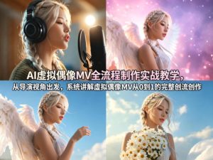 AI虚拟偶像MV全流程制作实战教学，从导演视角出发，系统讲解虚拟偶像MV从0到1的完整创作流程-优品网赚资源库