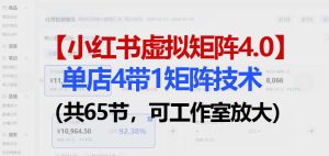 小红书虚拟矩阵4.0技术:单店4带1矩阵(共65节,可工作室放大)-优品网赚资源库