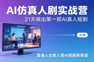 AI仿真人剧实战营，21天做出第一部AI真人短剧，普通人也能入局AI短剧新赛道-优品网赚资源库