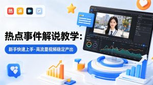 某大V的热点事件解说教学,新手也能快速上手,稳定产出高流量解说视频-优品网赚资源库