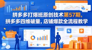 拼多多打爆班原创技术第57期,拼多多四维破量,店铺爆款全流程教学-优品网赚资源库